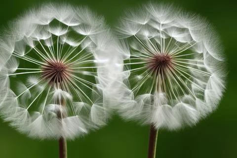 Closed Bud of a dandelion. Dandelion white flowers. IA technology Stock Illustration