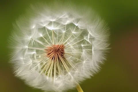 Closed Bud of a dandelion. Dandelion white flowers. IA technology Stock Illustration
