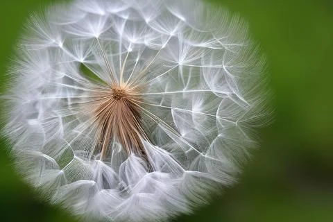 Closed Bud of a dandelion. Dandelion white flowers. IA technology Stock Illustration