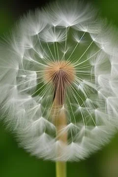 Closed Bud of a dandelion. Dandelion white flowers. IA technology Stock Illustration