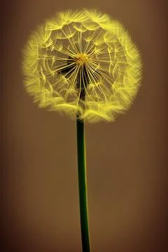 Closed Bud of a dandelion. Dandelion white flowers. IA technology Stock Illustration