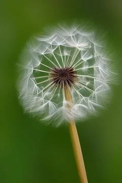 Closed Bud of a dandelion. Dandelion white flowers. IA technology Stock Illustration