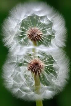 Closed Bud of a dandelion. Dandelion white flowers. IA technology Stock Illustration