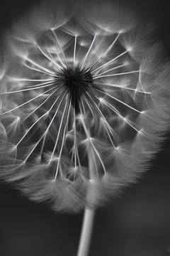 Closed Bud of a dandelion. Dandelion white flowers. IA technology Stock Illustration