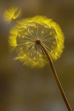 Closed Bud of a dandelion. Dandelion white flowers. IA technology Stock Illustration