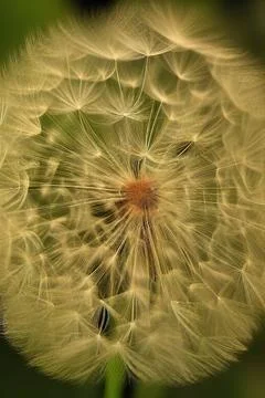 Closed Bud of a dandelion. Dandelion white flowers. IA technology Stock Illustration