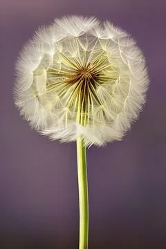 Closed Bud of a dandelion. Dandelion white flowers. IA technology Stock Illustration