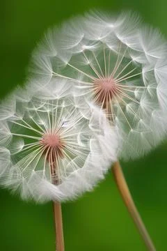 Closed Bud of a dandelion. Dandelion white flowers. IA technology Stock Illustration