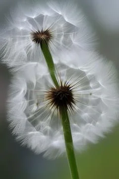 Closed Bud of a dandelion. Dandelion white flowers. IA technology Stock Illustration