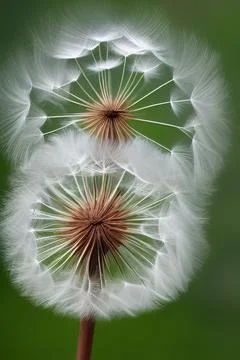 Closed Bud of a dandelion. Dandelion white flowers. IA technology Stock Illustration