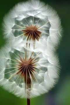 Closed Bud of a dandelion. Dandelion white flowers. IA technology Stock Illustration