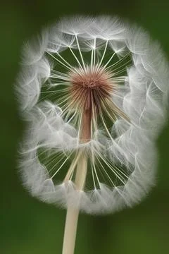 Closed Bud of a dandelion. Dandelion white flowers. IA technology Stock Illustration