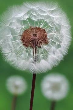 Closed Bud of a dandelion. Dandelion white flowers. IA technology Stock Illustration