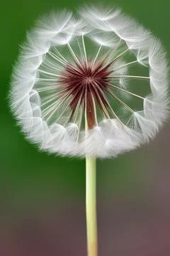 Closed Bud of a dandelion. Dandelion white flowers. IA technology Stock Illustration