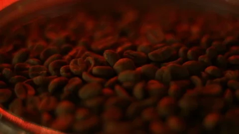 Closed Up Bunch of Coffee beans Stock Footage