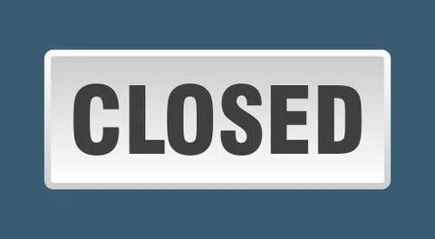 Closed button. closed square white push button Stockillustratie