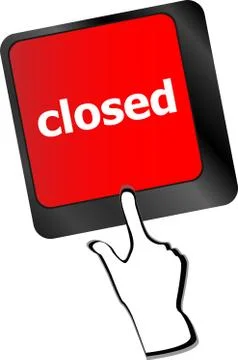 Closed button on computer keyboard pc key Illustrazione stock