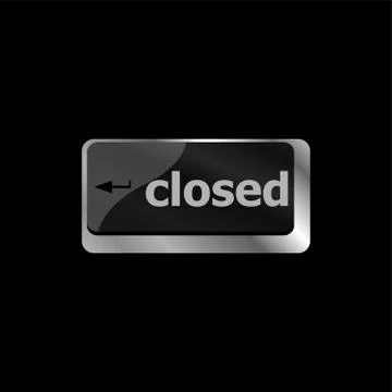 Closed button on computer keyboard pc key Stock Illustration