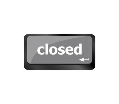 Closed button on computer keyboard pc key Stock Illustration