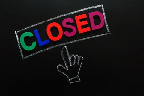 Closed button with a cursor hand Stock Photos