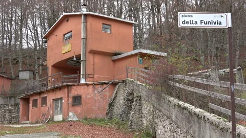 Closed cable car in abandoned ski resort Stock Footage 264098930