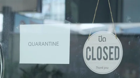 Closed cafe or restaurant for quarantine Vídeo Stock 127774669