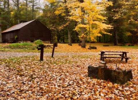 Closed campground in autumn Stock Photos