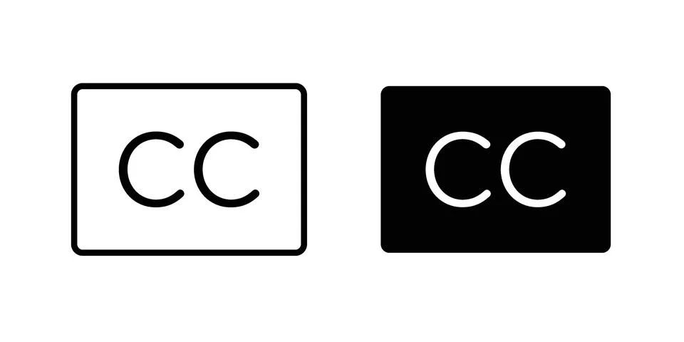 Closed caption icon concept logo design collection Stockillustratie