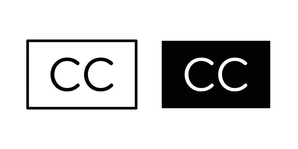 Closed caption icon design. Illustration icons in linear and clipart pack Stock Illustration