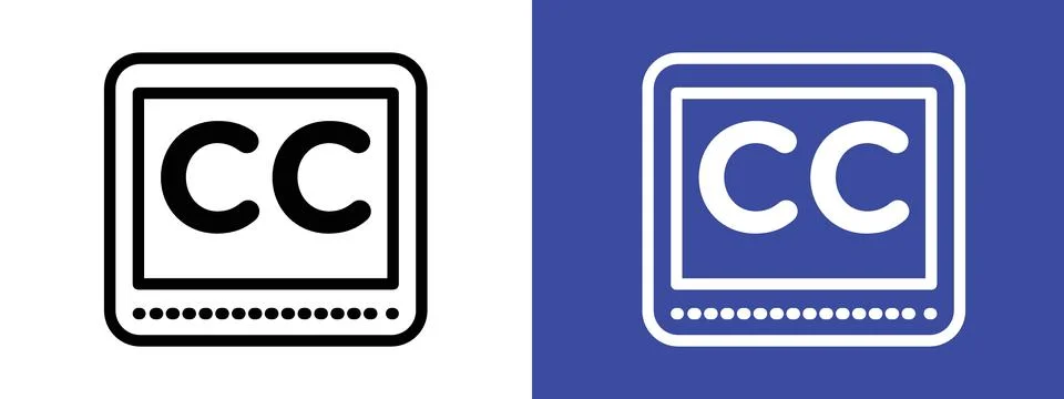 Closed Caption Icon Emphasizing Accessible Media for All Audiences Stock Illustration