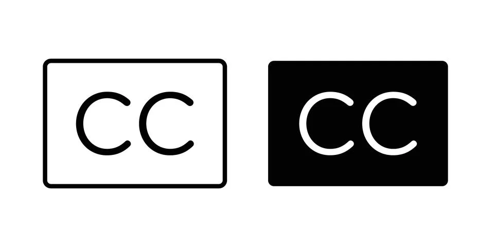 Closed caption icon graphic design. web icons vectors Stock Illustration