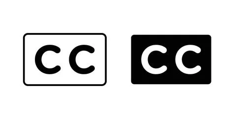 Closed caption icon vector art Illustrations Stock Illustration