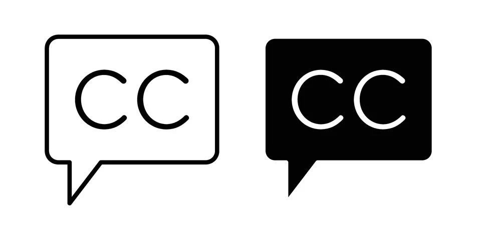 Closed caption icon vector design illustrations Stock Illustration