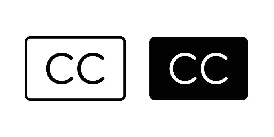 Closed caption icon vector, illustration icon set Stock Illustration