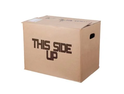 Closed cardboard box, isolated Foto stock