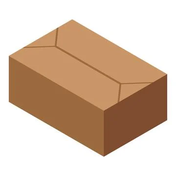 Closed cardboard box in isometric view for shipping and storage Illustrazione stock