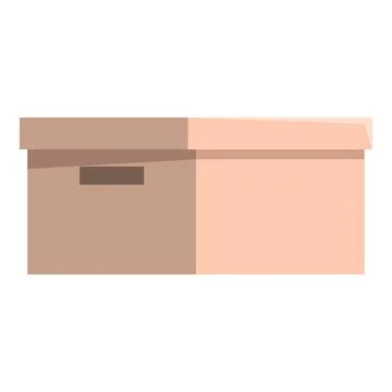 Closed cardboard box with lid lying down Stock Illustration
