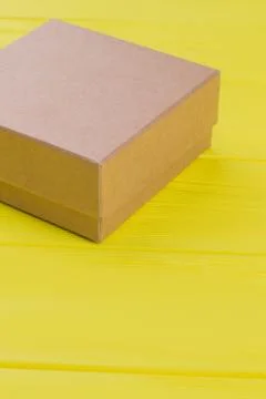 Closed cardboard box. Stock Photos