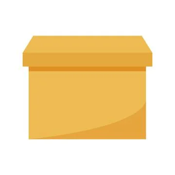 Closed cardboard box semi flat color vector object Stock Illustration