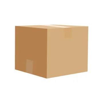 Closed cardboard box vector illustration isolated on white background 스톡 일러스트