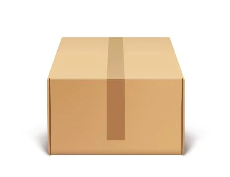 Closed cardboard box on white background. Vector illustration Stock Illustration