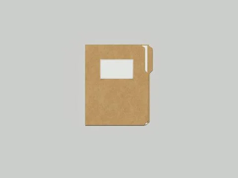 Closed cardboard folder, 3d rendering Stock Photos