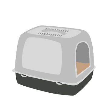 Closed cat litter box isolated on white. Vector illustration Stock Illustration