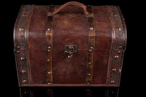 Closed Chest on Black Stock Photos
