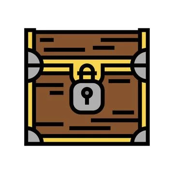 Closed chest color icon vector illustration Stock Illustration