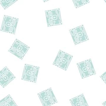 Closed chest glyph seamless pattern Stock Illustration