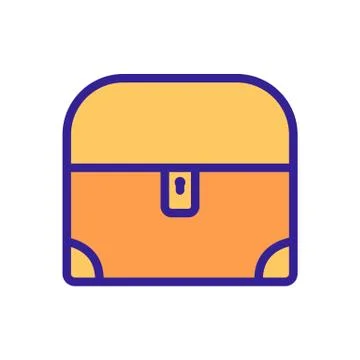 Closed chest with rounded lid icon vector outline illustration Stock Illustration