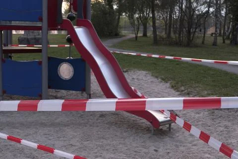 Closed childrens playground Stock Photos