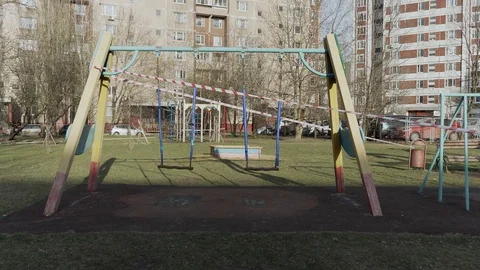 Closed children's Playground.2 Stock Footage 127936222