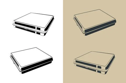 Closed cigarette case illustrations Illustrazione stock